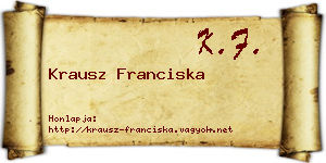 Krausz Franciska névjegykártya